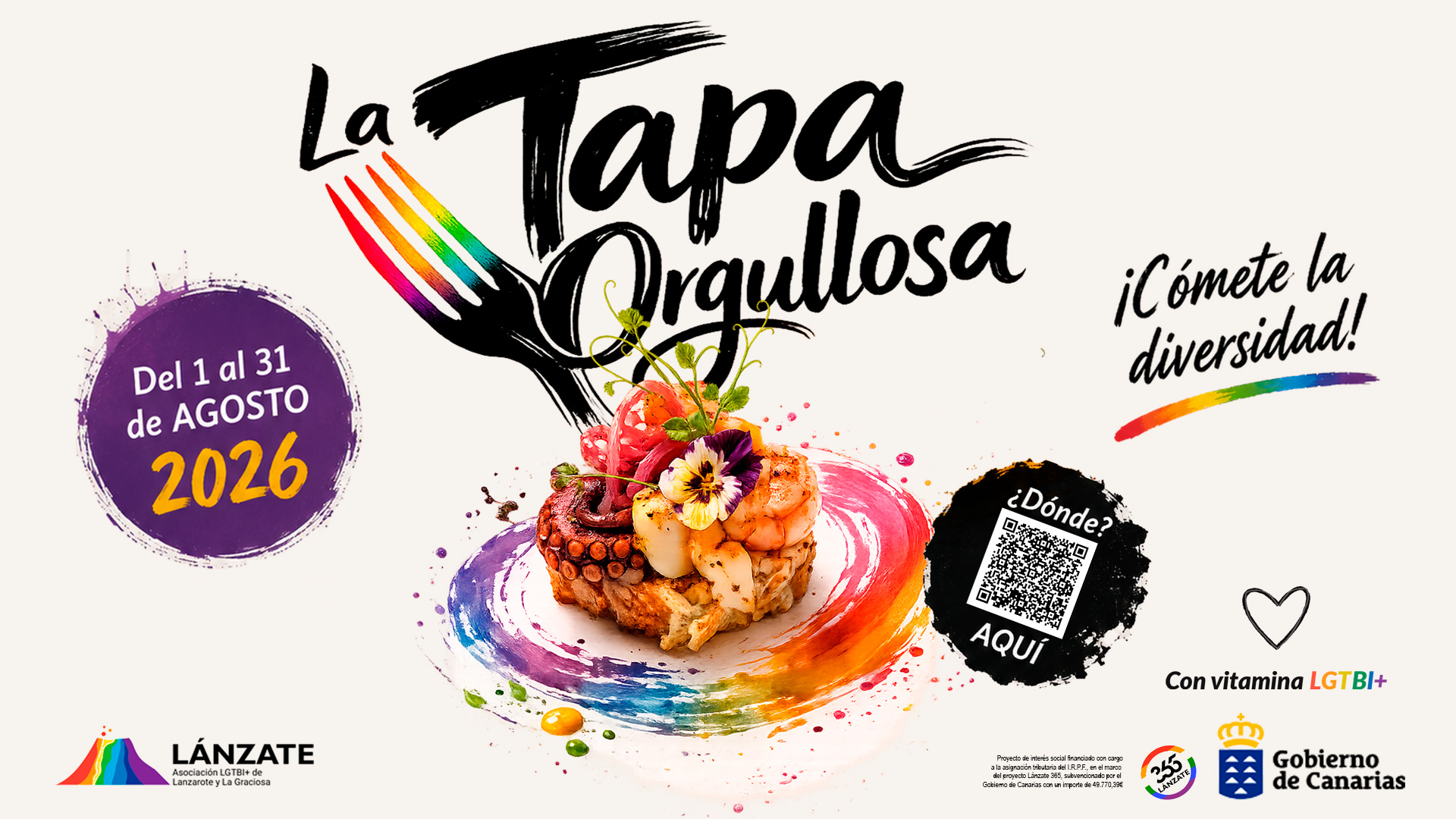 La Asociación LGTBI+ Lánzate abre la convocatoria para la III edición de La Tapa Orgullosa de Arrecife