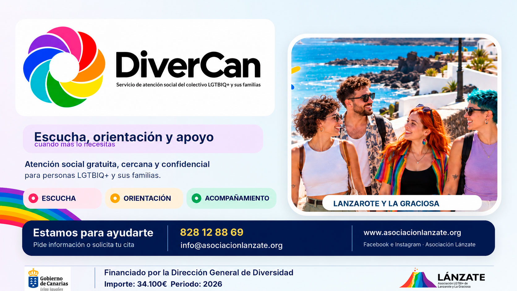 DIVERCAN: El refuerzo a la atención social a las personas LGTBIQ+ con un servicio especializado de orientación