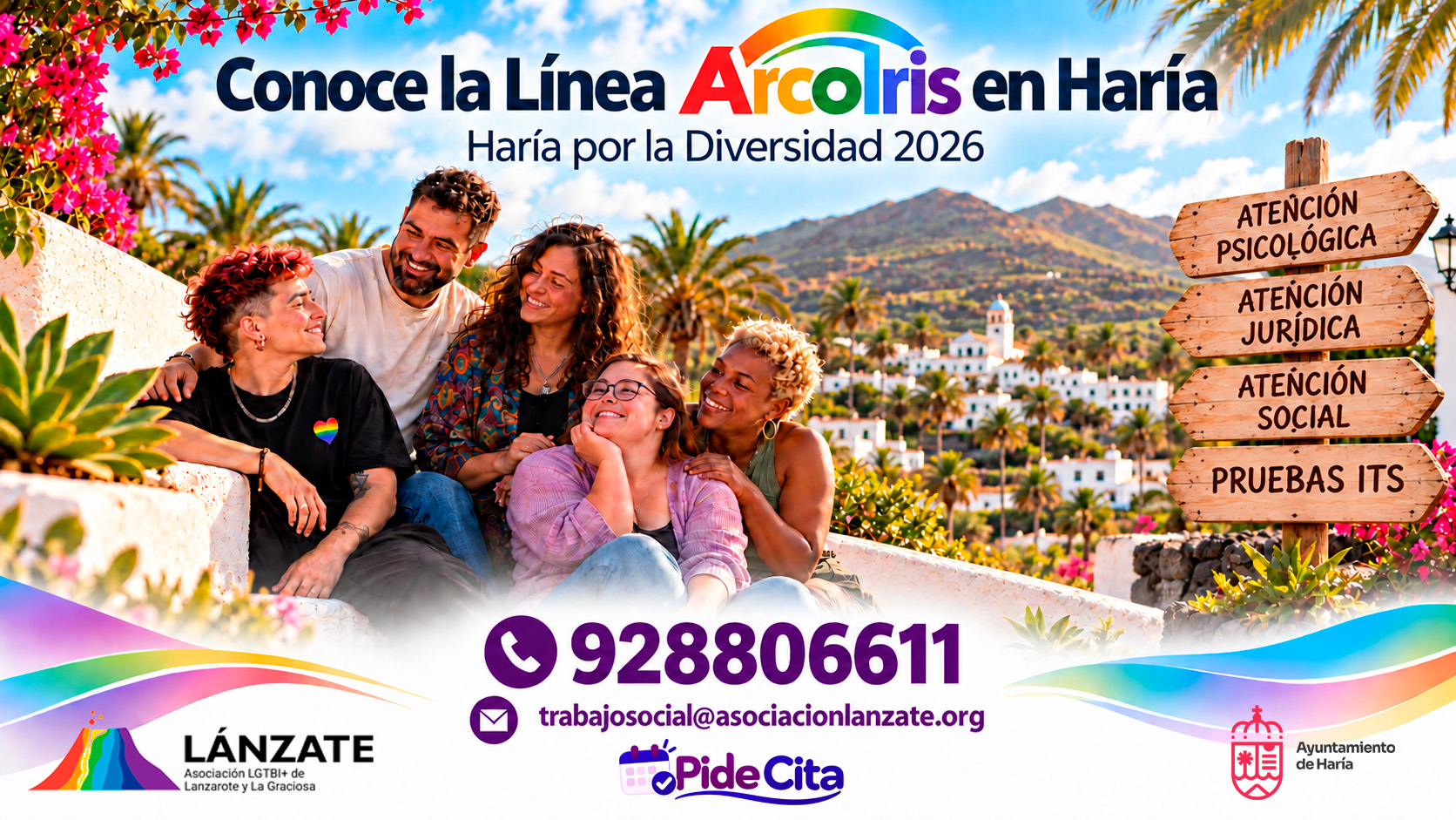 Lánzate refuerza la Línea Arcoíris en Haría con el proyecto “Haría por la Diversidad 2026”